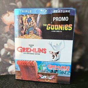 The GOONIES, GREMLINS, & Gremlins 2 BLU RAY 3 DISC TRIPLE FEATURE- NEW SEALED